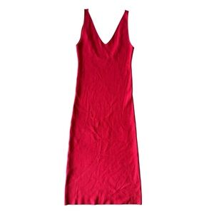 Free People Beach Danielle Daniela Red Knit Sweater Dress V Neck Medium